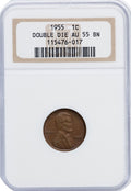 1955 Doubled Die Obverse BN Lincoln Cent NGC AU55