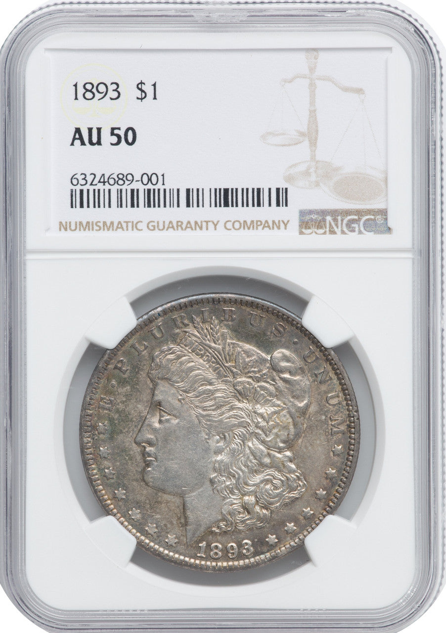 1893 S$1 Morgan Dollar NGC AU50