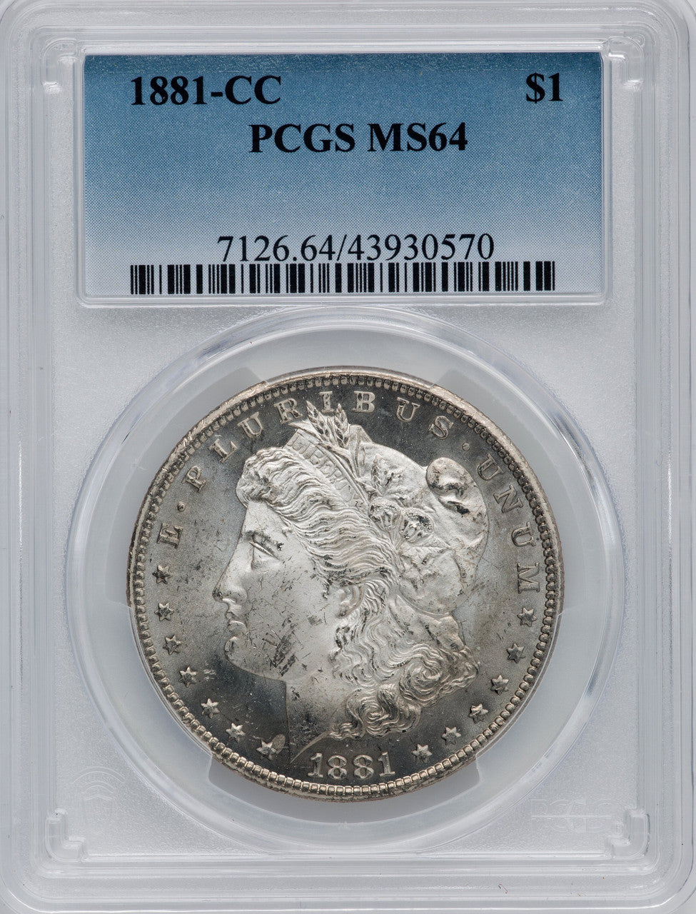 1881-CC $1 Morgan Dollar PCGS MS64