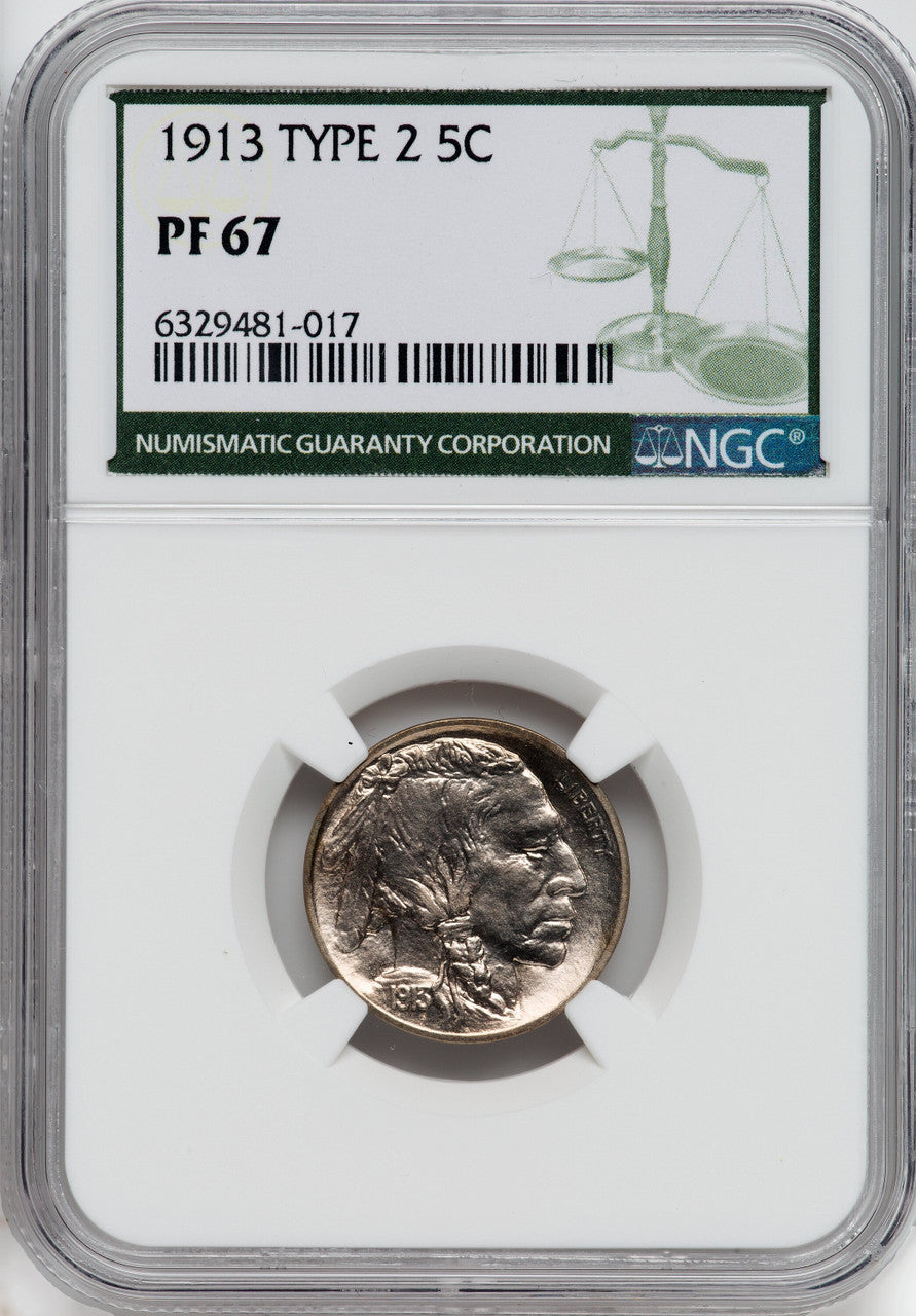 1913 5C Type Two Proof Buffalo Nickel NGC PR67
