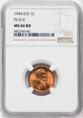 1944-D/S 1C FS-512 RD Lincoln Cent NGC MS66