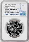 2022-W $100 One-Ounce Platinum Eagle Freedom of Speech First Strike NGC PF70