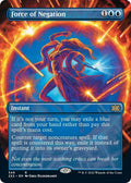 Force of Negation (Borderless) [Double Masters 2022] (Foil  Heavily Played)