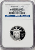 2007-W $50 Half-Ounce Platinum Eagle First Strike NGC MS70