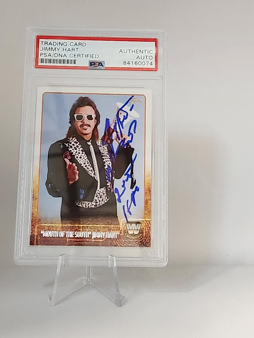 Jimmy Hart Signed Topps Card #94 Inscribed PSA Authentic Auto