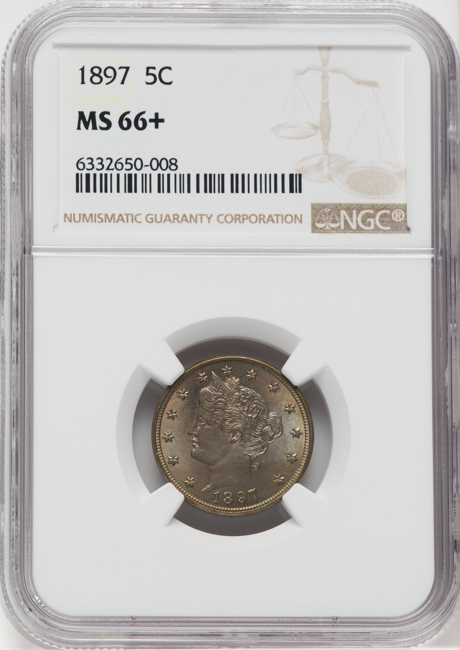 1897 5C NGC Plus Liberty Nickel NGC MS66+