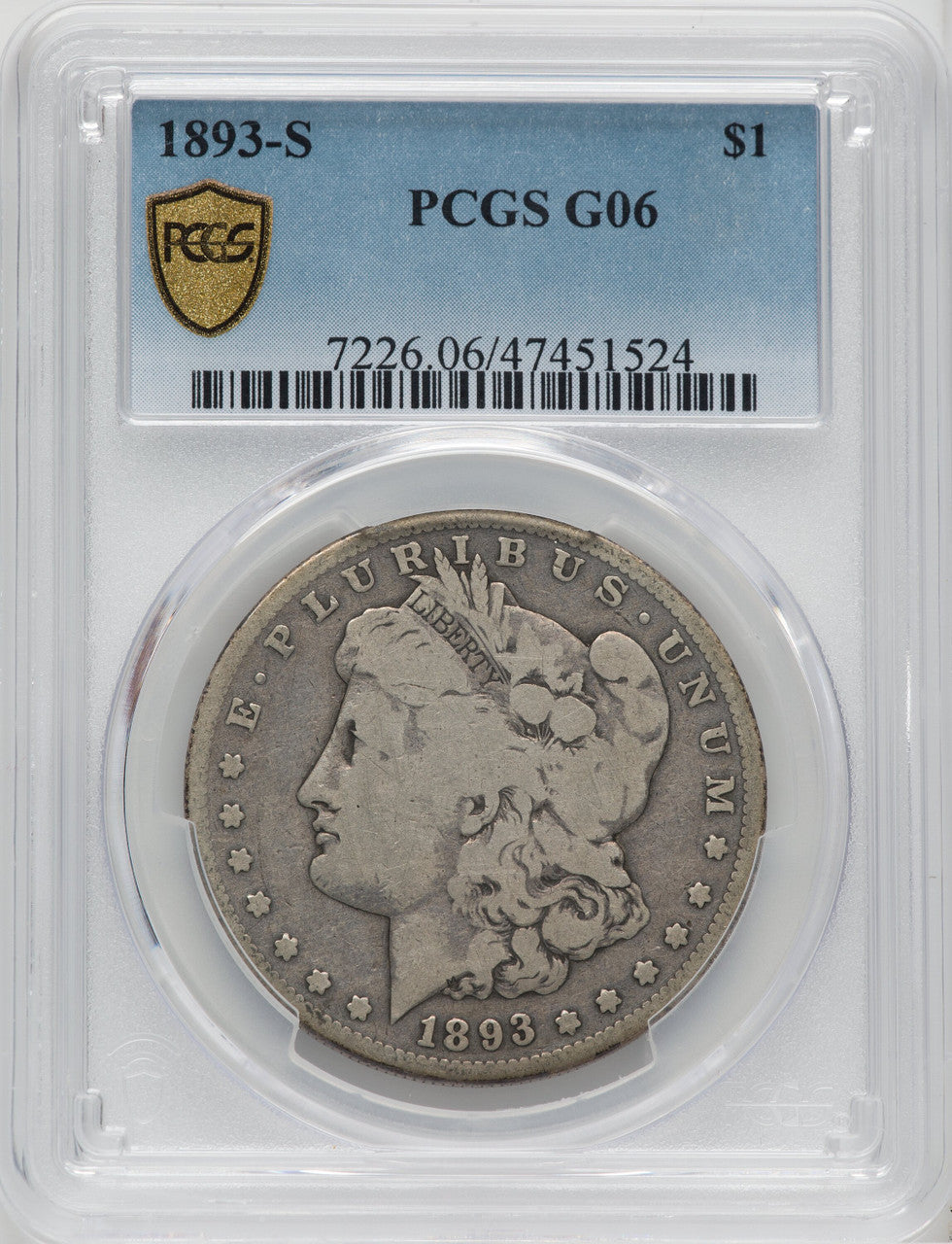 1893-S $1 Morgan Dollar PCGS G6