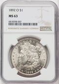 1892-O $1 Morgan Dollar NGC MS63