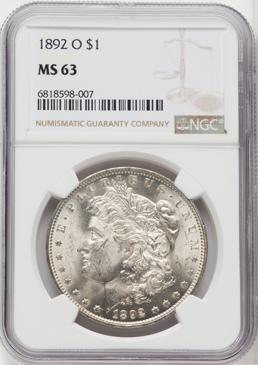 1892-O $1 Morgan Dollar NGC MS63