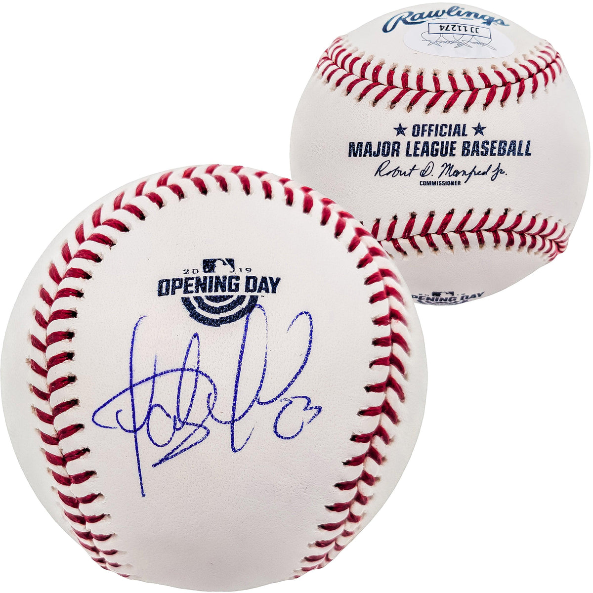 Fernando Tatis Jr. Autographed Official MLB 2019 Opening Day Logo Baseball San Diego Padres JSA Stock #202012