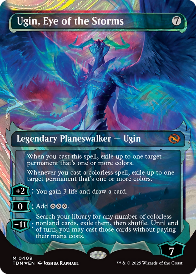 Ugin, Eye of the Storms (TDM-409) - Tarkir: Dragonstorm: (Showcase) (Borderless) Foil (Near Mint)