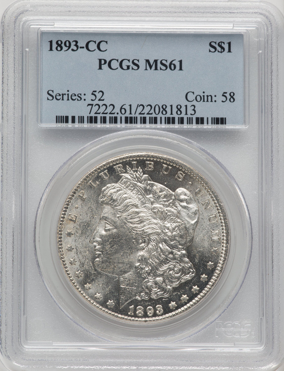 1893-CC Morgan Dollar PCGS MS61