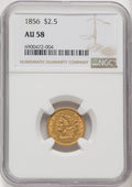 1856 $2.50 Liberty Quarter Eagle NGC AU58