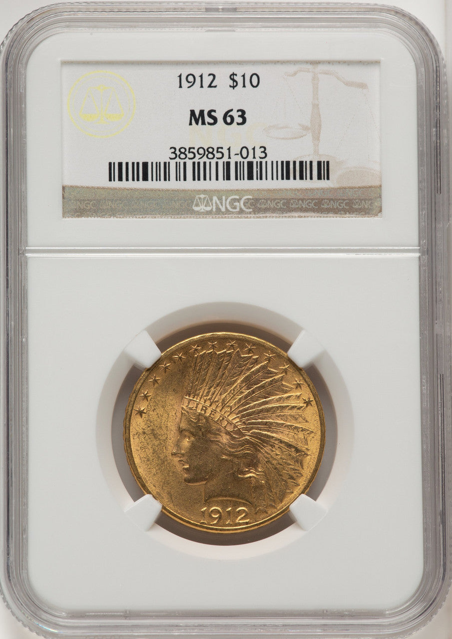 1912 $10 Brown Label Indian Eagle NGC MS63 (520064011)