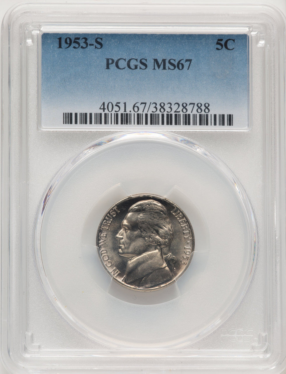 1953-S 5C Jefferson Nickel PCGS MS67