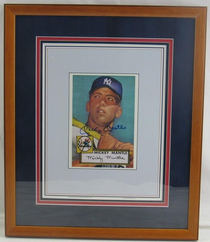 Mickey Mantle Signed 12x18 Framed Photo JSA XX38393