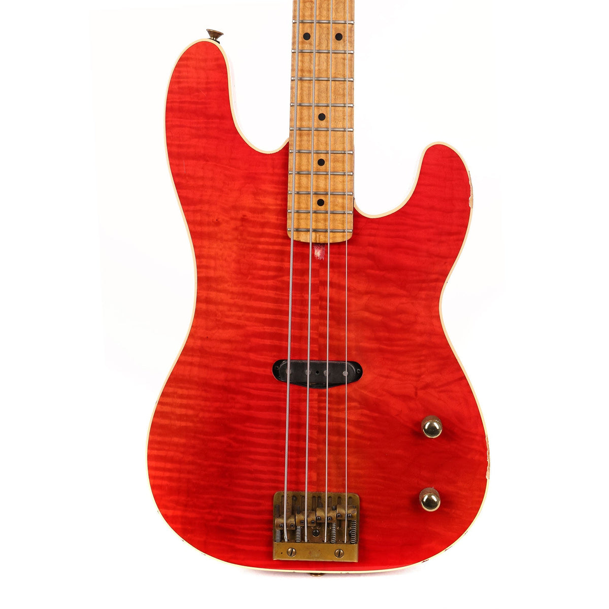 1980 Charvel Bass Flame Maple Body Trans Red