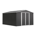 10 x 12 FT Outdoor Metal Storage Shed, Heavy-Duty Utility Tool Shed with Reinforced Frame & Lockable Double Doors for Garden, Backyard & Patio (10X12 FT)