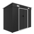 8 x 4 FT Outdoor Metal Storage Shed, Galvanized Steel Shed with Sliding Door, Lockable Design, Air Vents & Threshold for Garden Tools (8X4 FT)