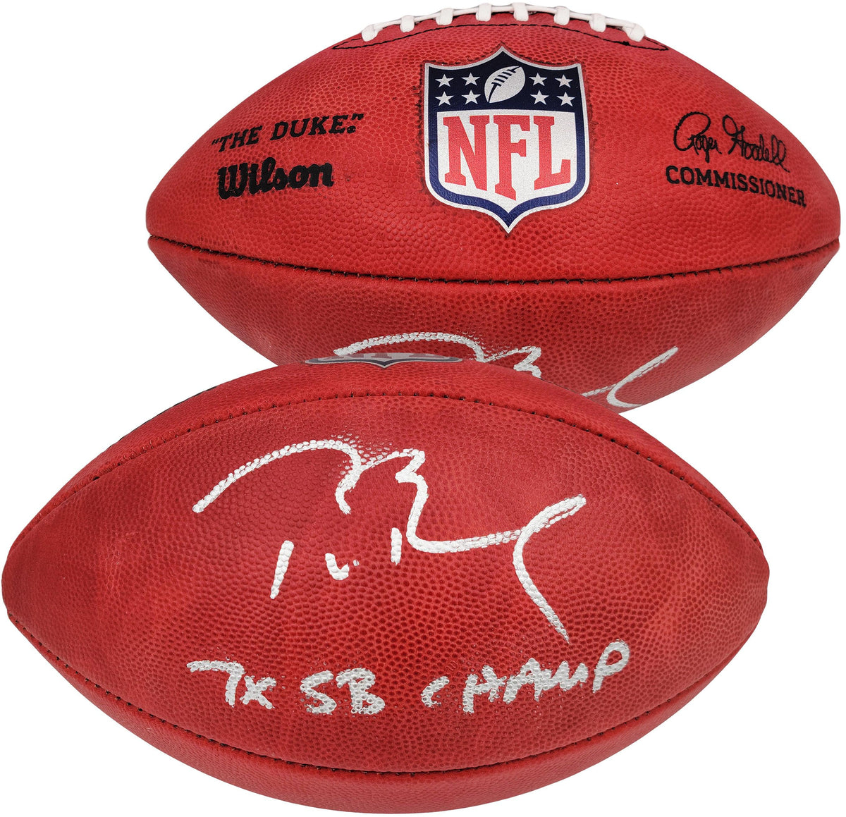 Tom Brady Autographed Official NFL Leather Football Tampa Bay Buccaneers "7x SB Champ" Fanatics Holo Stock #202365
