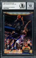 Shaquille Shaq O'Neal Autographed 1992 Stadium Club Rookie Card #201 Orlando Magic Auto Grade Gem Mint 10 Beckett BAS #13315031