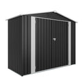 8 x 4 FT Outdoor Metal Storage Shed, Lockable Steel Garden Shed with Latch, Weather-Resistant Utility Shed for Backyard, Patio & Lawn, Black (8X4 FT)