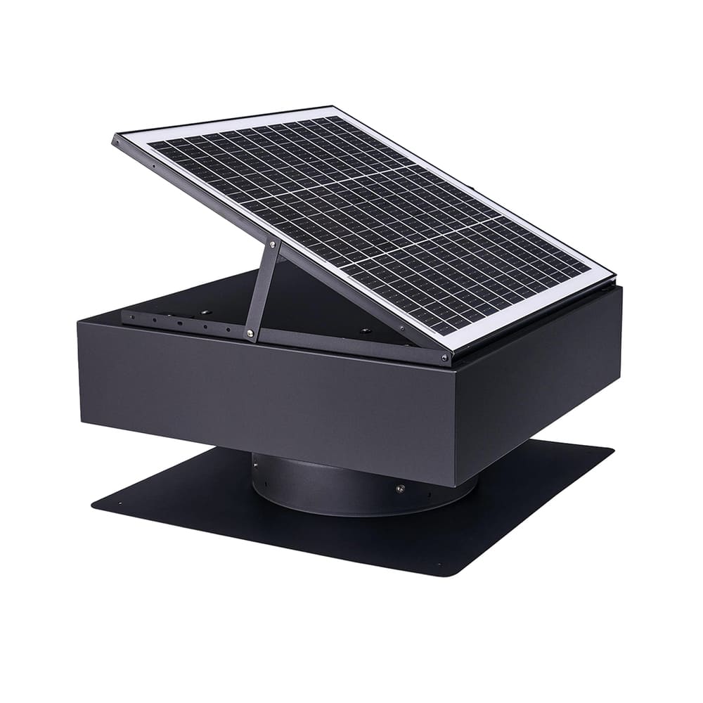12-Inch Solar Attic Exhaust Fan, 40W Dual-Power Ventilator with 1200 CFM, 3-Speed Remote & 25°C Auto Start