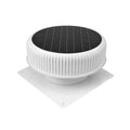 12-Inch Flush-Mount Round Solar Roof Vent Fan, 30W Dual-Power Attic Exhaust Fan with 1200 CFM, 3-Speed Remote & 25°C Auto Start (White)