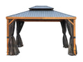 Gazebo Penguin Yosemite Gazebo 10'x12' Aluminum Frame Wood Finish