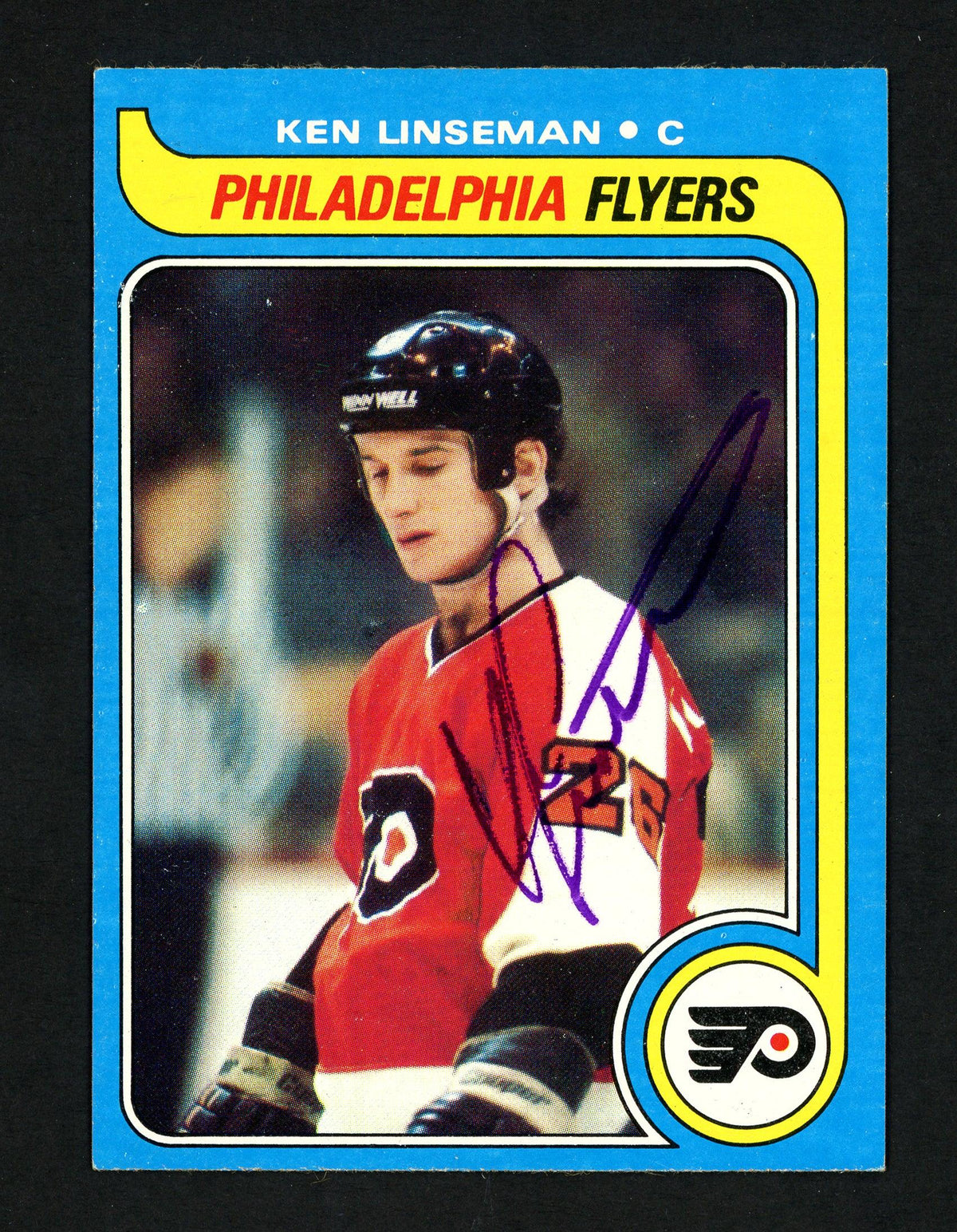 Ken Linseman Autographed 1979-80 Topps Rookie Card #241 Philadelphia Flyers SKU #154357