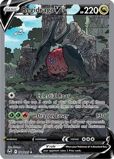 Regidrago V (Alternate Full Art) (184/195) [Sword & Shield Silver Tempest] (Near Mint Holofoil)