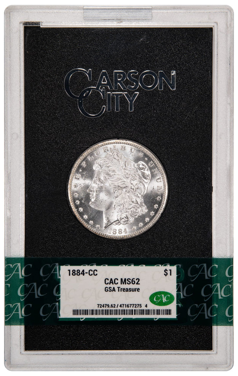 1884-CC $1 GSA Treasure Hoard Morgan Dollar CACG MS62