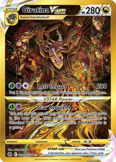 Giratina VSTAR (Secret) (GG69/GG70) [Crown Zenith: Galarian Gallery] (Moderately Played Holofoil)
