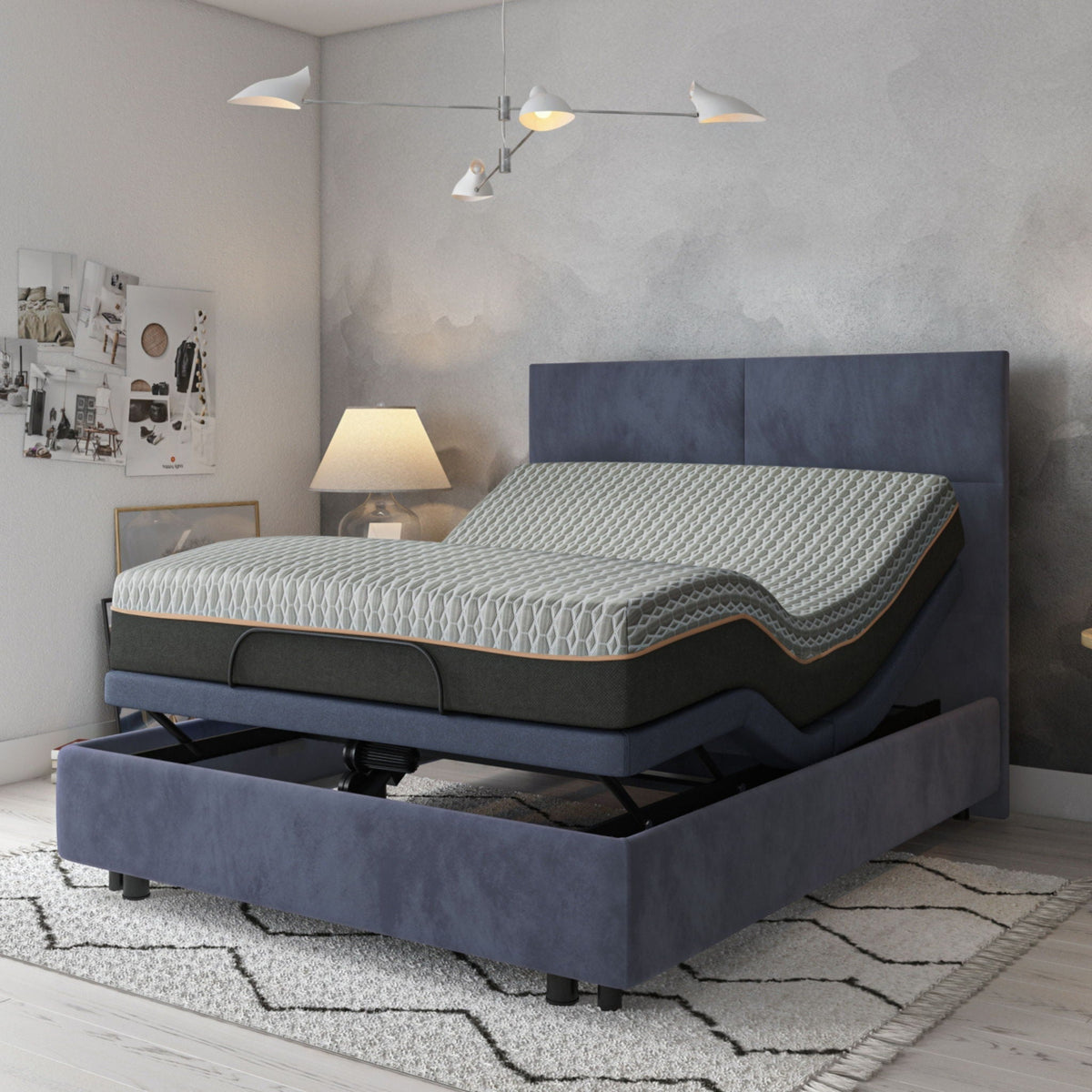 Bt3000 - Adjustable Bed Base With Head And Foot Position Adjustment (Dark Gray / King)