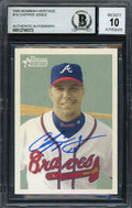 Chipper Jones Autographed 2006 Bowman Heritage Card #16 Atlanta Braves Auto Grade Gem Mint 10 Beckett BAS #12745372