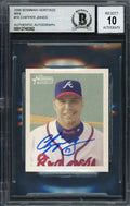 Chipper Jones Autographed 2006 Bowman Heritage Mini Card #16 Atlanta Braves Auto Grade Gem Mint 10 Beckett BAS #12745382
