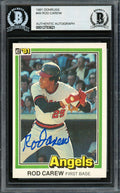 Rod Carew Autographed 1981 Donruss Card #49 California Angels Beckett BAS Stock #193228
