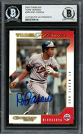 Rod Carew Autographed 2002 Donruss Team Heroes Card #295 Minnesota Twins Beckett BAS #12754114