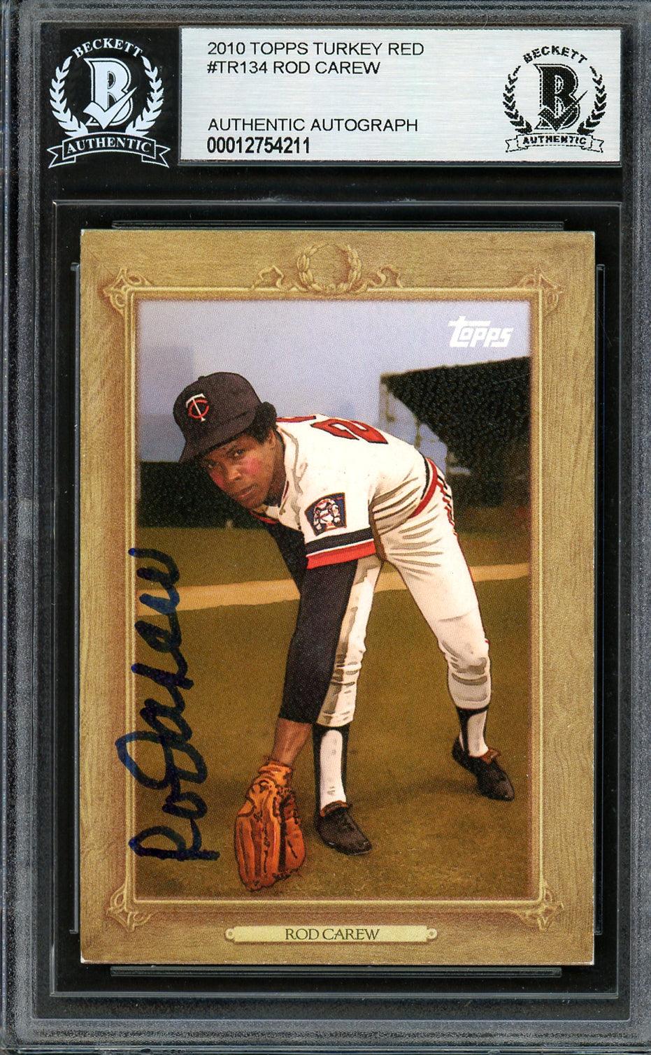 Rod Carew Autographed 2010 Topps Turkey Red Card #TR134 Minnesota Twins Beckett BAS #12754211
