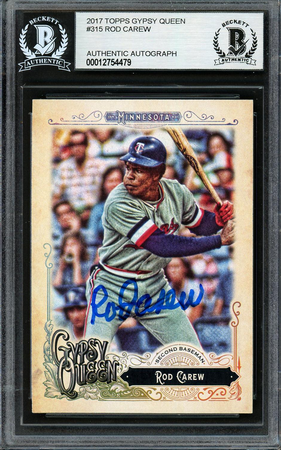 Rod Carew Autographed 2017 Topps Gypsy Queen Card #315 Minnesota Twins Beckett BAS #12754479