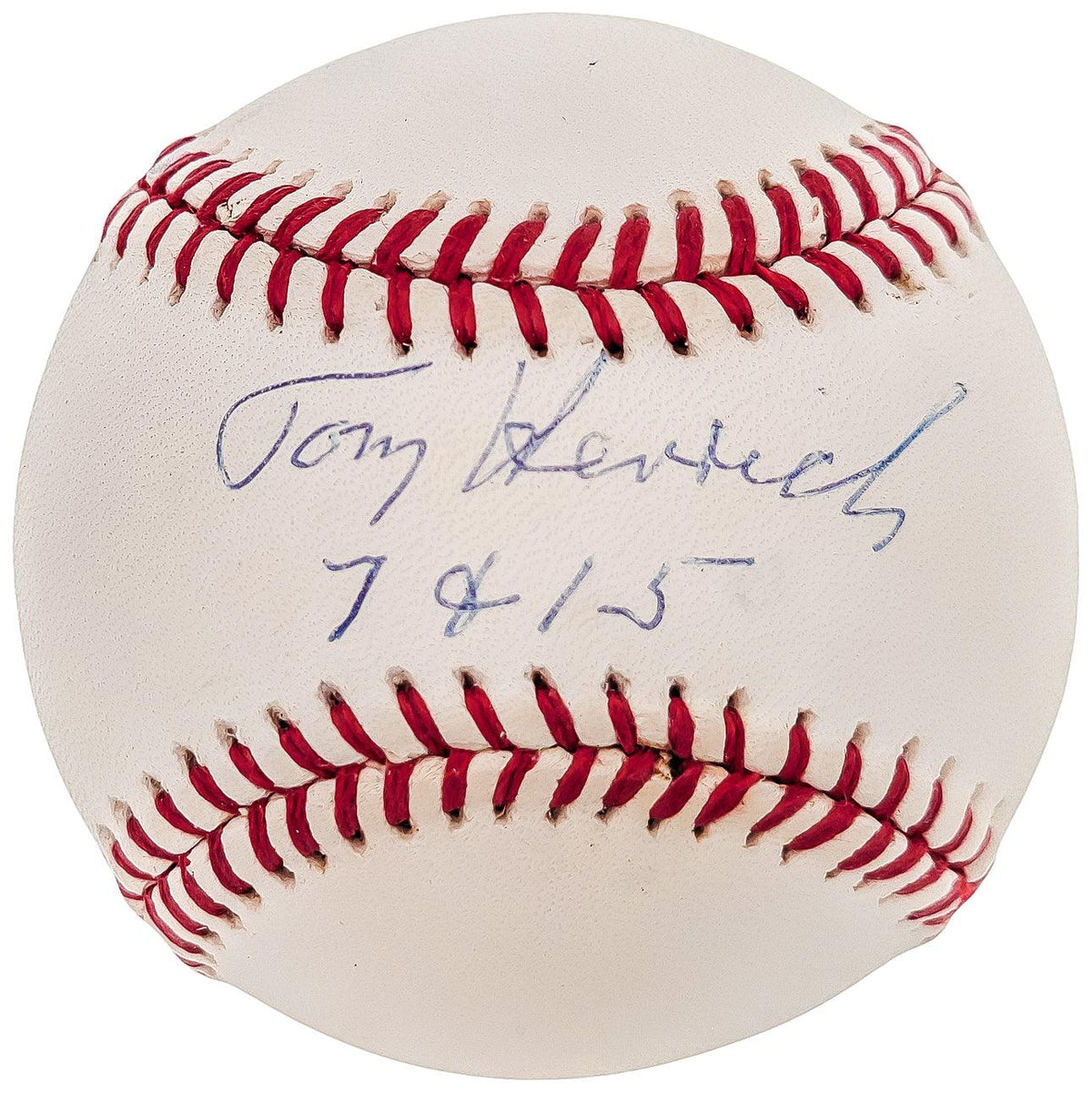 Tom Henrich Autographed Official AL Baseball New York Yankees Beckett BAS #BE16623