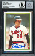 Rod Carew Autographed 1986 Topps All Star Set Card #16 California Angels Auto Grade Gem Mint 10 Beckett BAS #12751607