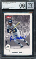 Rod Carew Autographed 2002 Fleer Greats Card #29 Minnesota Twins Auto Grade Gem Mint 10 Beckett BAS Stock #192703