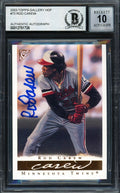 Rod Carew Autographed 2003 Topps Gallery Card #72 Minnesota Twins Auto Grade Gem Mint 10 Beckett BAS Stock #192719