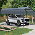 10 X 15 FT Heavy Duty Outdoor Carport Canopy with Galvanized Steel Roof and Frame, Large Metal Garage Shelter for Driveway, Car, and Truck (10X15 FT)