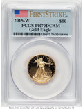 2015-W Proof Gold Eagle 1/4 oz FS Flag PCGS PR70