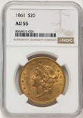 1861 $20 Liberty Double Eagle NGC AU55