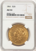 1861 $20 Liberty Double Eagle NGC AU53