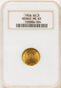 1926 $2.50 SESQUI Commemorative Gold NGC MS63