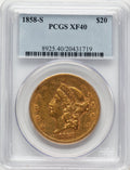 1858-S $20 Liberty Double Eagle PCGS XF40